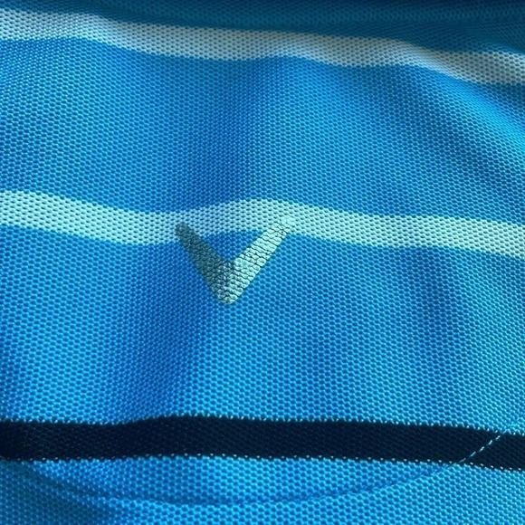 Callaway blue striped short sleeved polo shirt, Men’s size XL - Picture 9 of 12